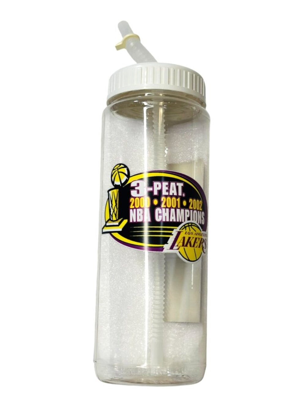 Los Angeles Lakers 32oz Clear Sports Water Bottle – 2000 2001 2002 NBA Champions - Picture 1 of 4